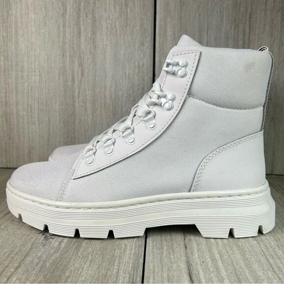 NEW Dr. Martens Docs Combs White Canvas Lace Up Combat Boot Shoes Women’s Size 9 - Picture 4 of 10